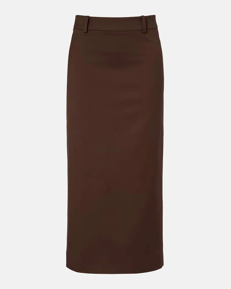 FRANKIE Shop High-Rise-Midirock Alrose Braun