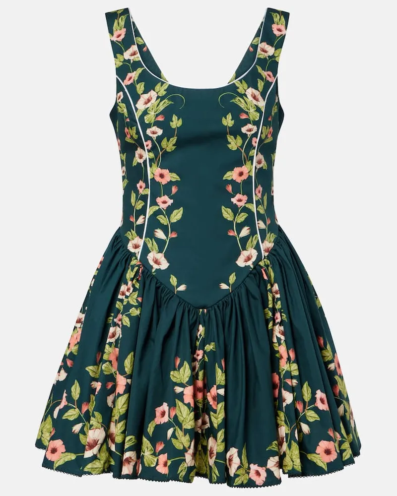 AGUA BENDITA Minikleid Pluma aus Baumwolle Grün