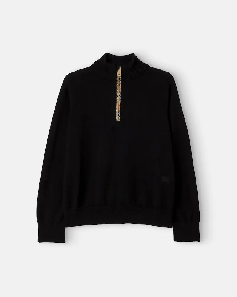 Burberry Pullover Burberry Check aus Wolle Schwarz