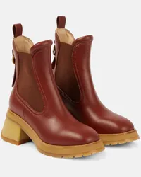 Moncler Chelsea Boots Gigi aus Leder Rot