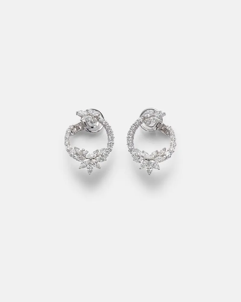 YEPREM Ohrringe Y-Not aus 18kt Weißgold mit Diamanten Silber