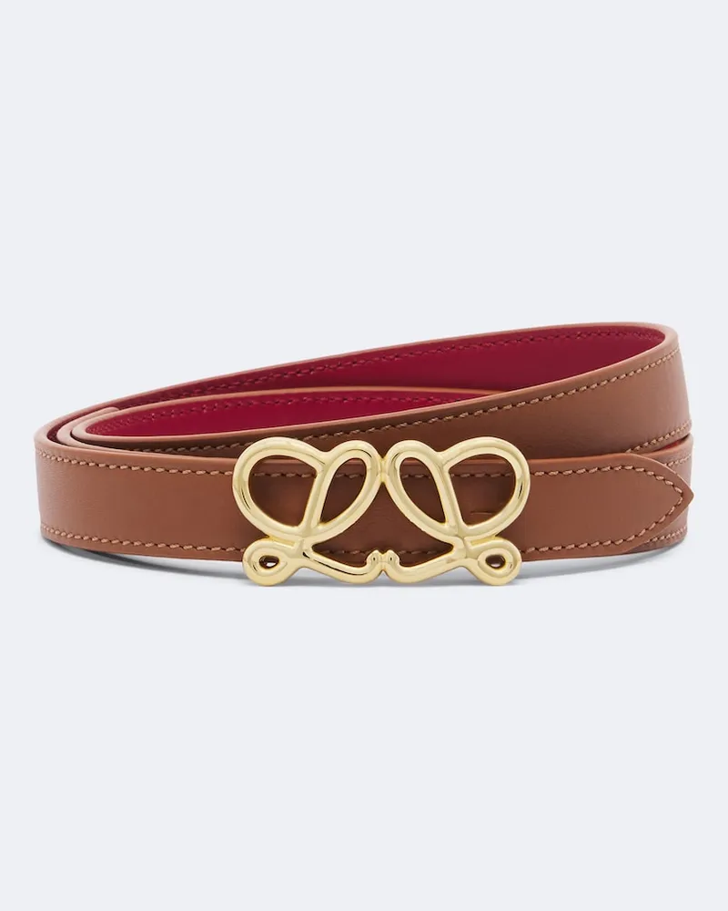 Loewe Wendbarer Gürtel Double L aus Leder Rot