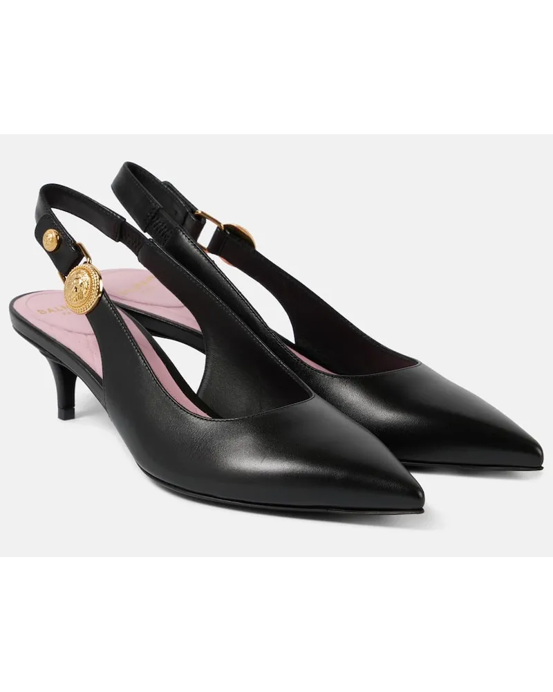 Balmain Slingback-Pumps Medusa '95 aus Leder Schwarz