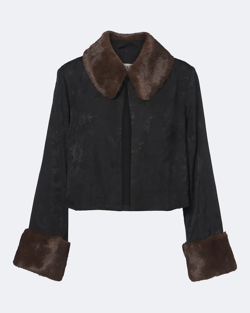 RIXO Cropped Jacke Luanne aus Jacquard Schwarz