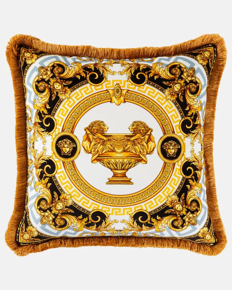 Versace Kissen La Coupe des Dieux aus Baumwolle Gold