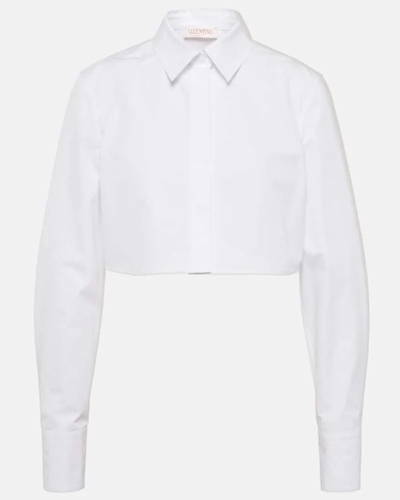 Valentino Garavani Cropped-Hemd aus Baumwollpopeline Weiß