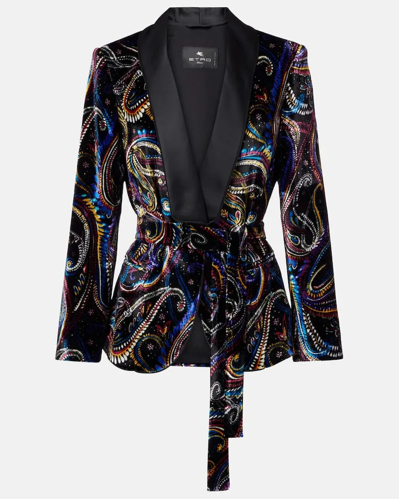 Etro Blazer aus Samt Schwarz
