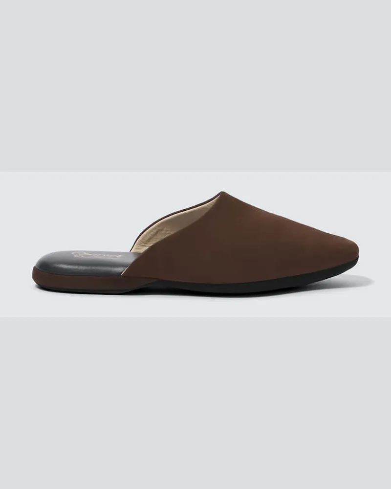 Charvet Slippers aus Veloursleder Braun