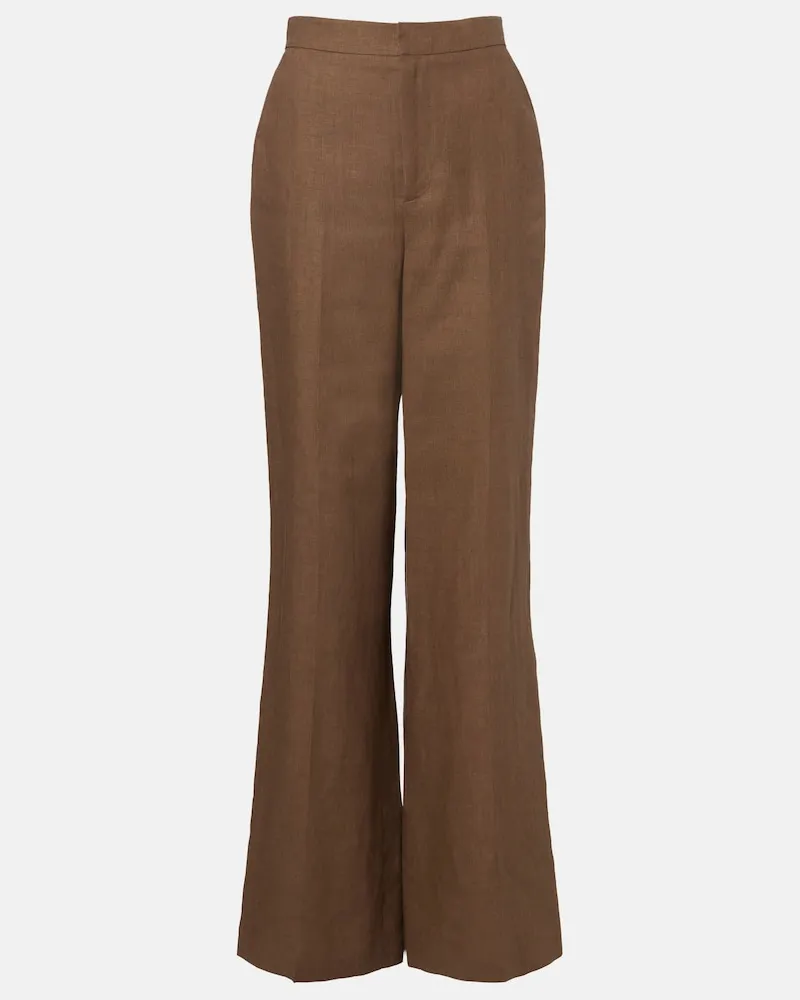 Ralph Lauren Weite Hose Dean aus Leinen Braun