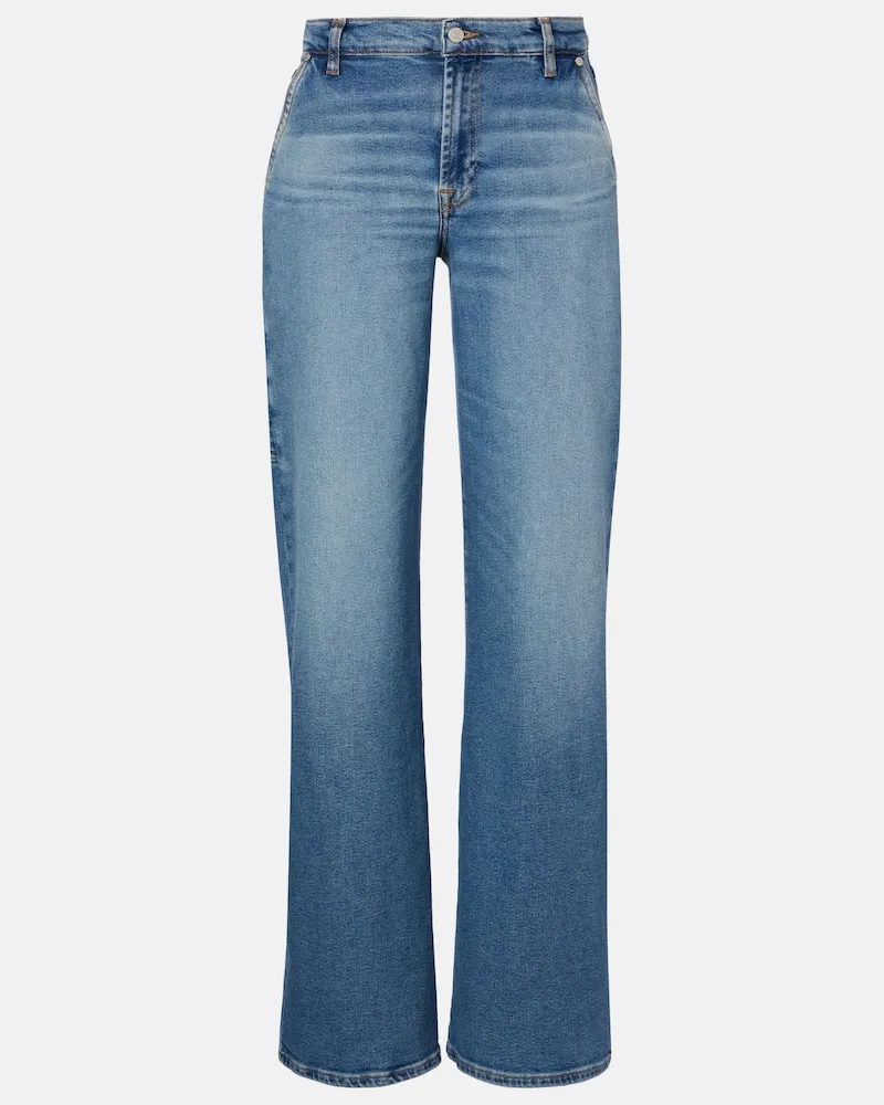 7 for all mankind Mid-Rise Wide-Leg Jeans Lotta Blau