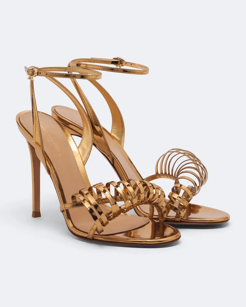 Gianvito Rossi Sandalen aus Metallic-Leder Gold