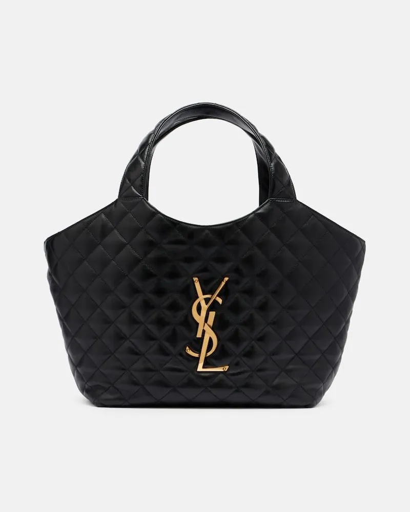 Saint Laurent Schultertasche Icare Medium aus Leder Schwarz