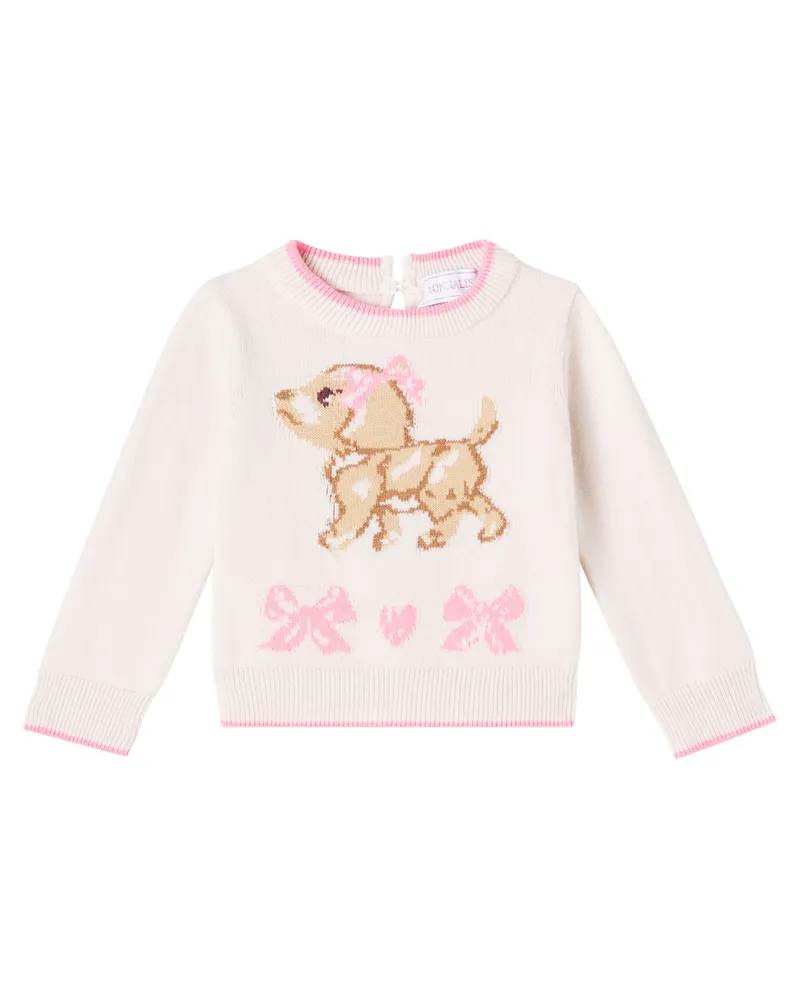 Monnalisa Pullover aus Baumwolle und Wolle Multicolor