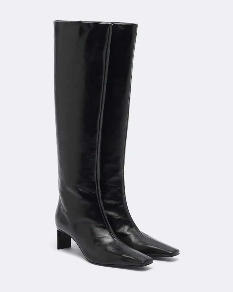 KHAITE Stiefel Ona 55 aus Leder Schwarz