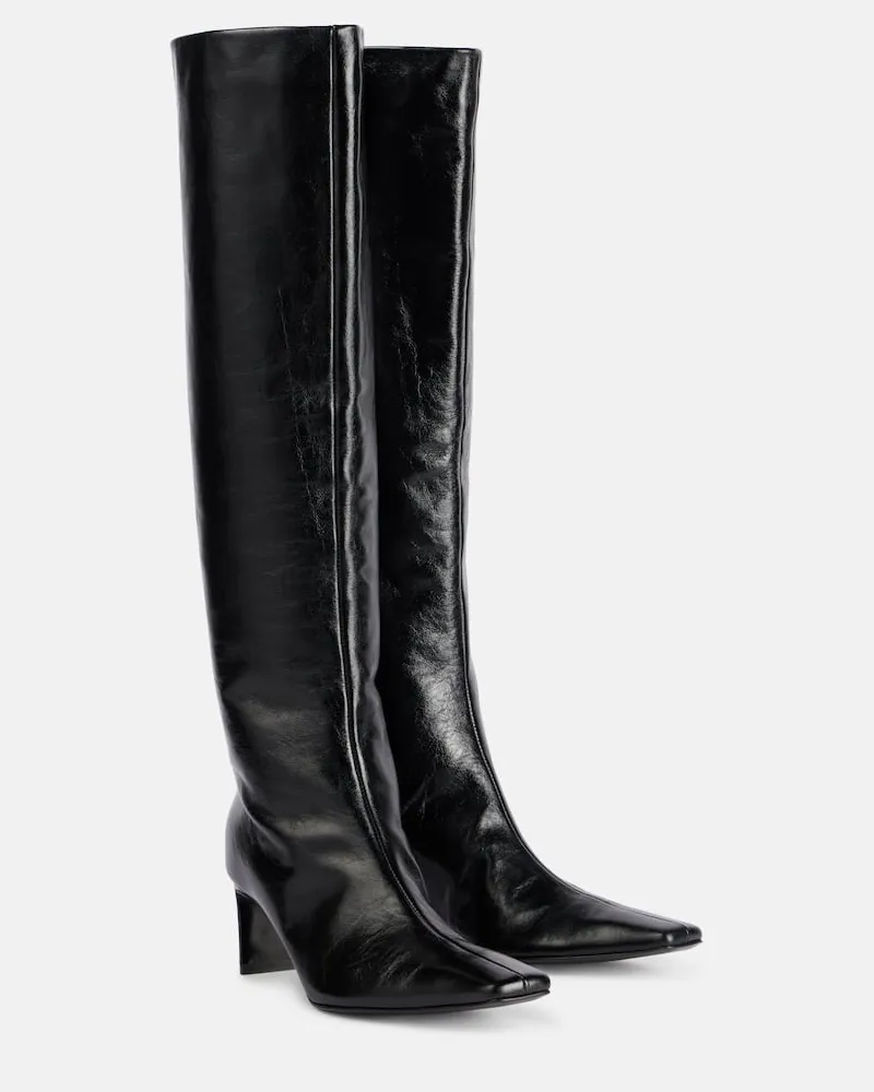 KHAITE Stiefel Ona 55 aus Leder Schwarz