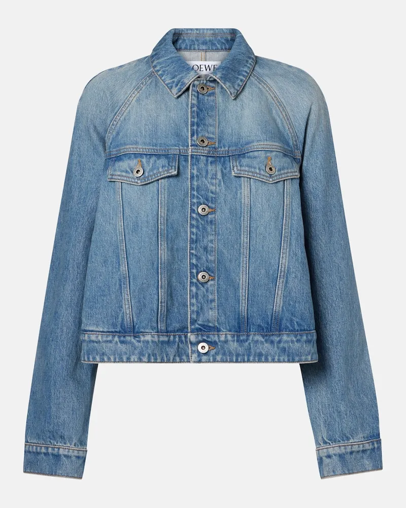 Loewe Cropped-Jeansjacke Blau