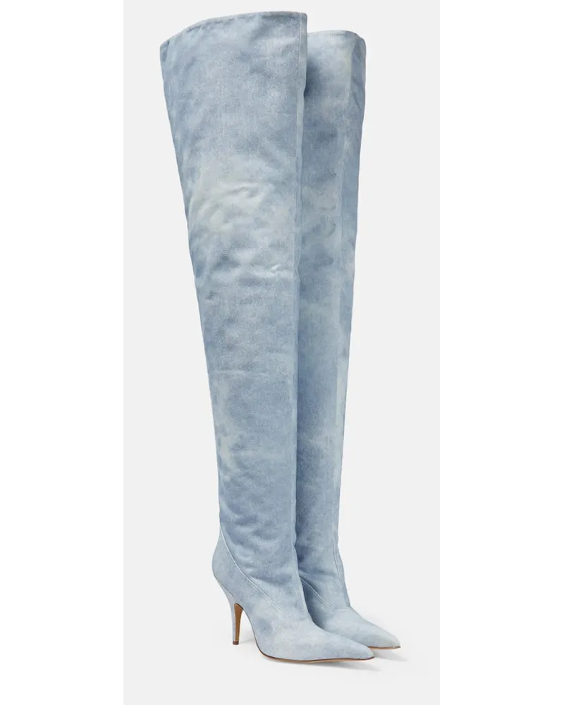 Gia Borghini Overknee-Stiefel Gia 33 aus Denim Blau