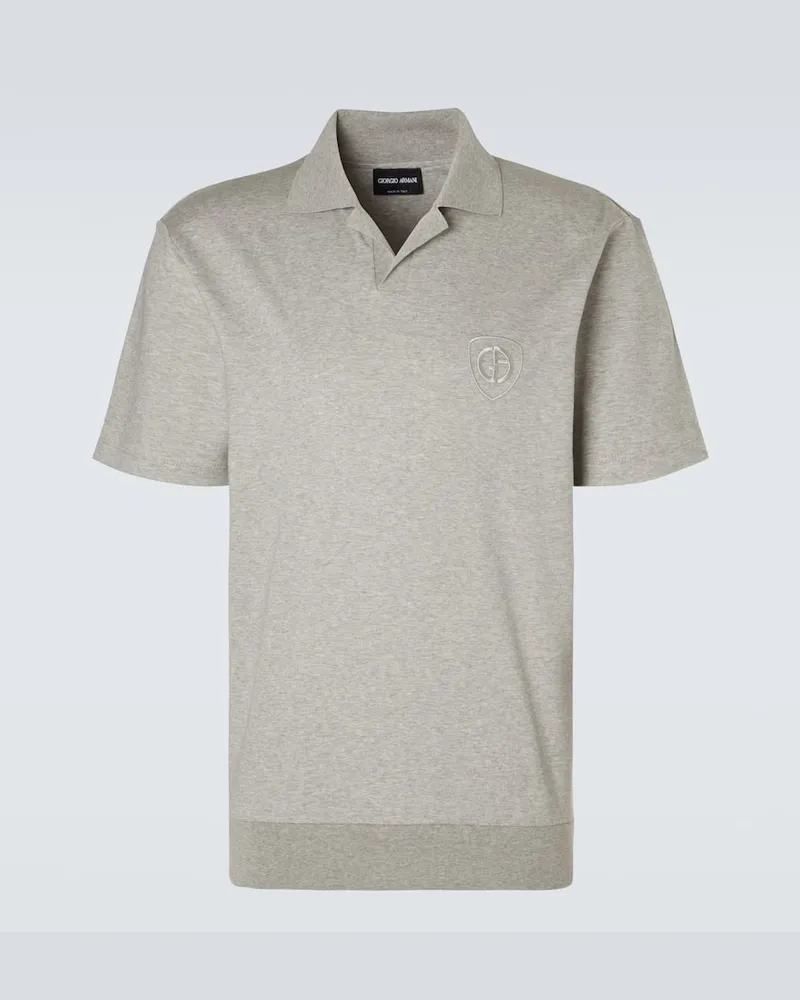 Giorgio Armani Polohemd aus Baumwoll-Jersey Grau