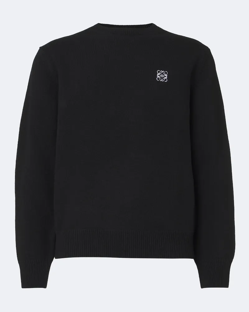 Loewe Pullover Anagram aus Wolle Schwarz