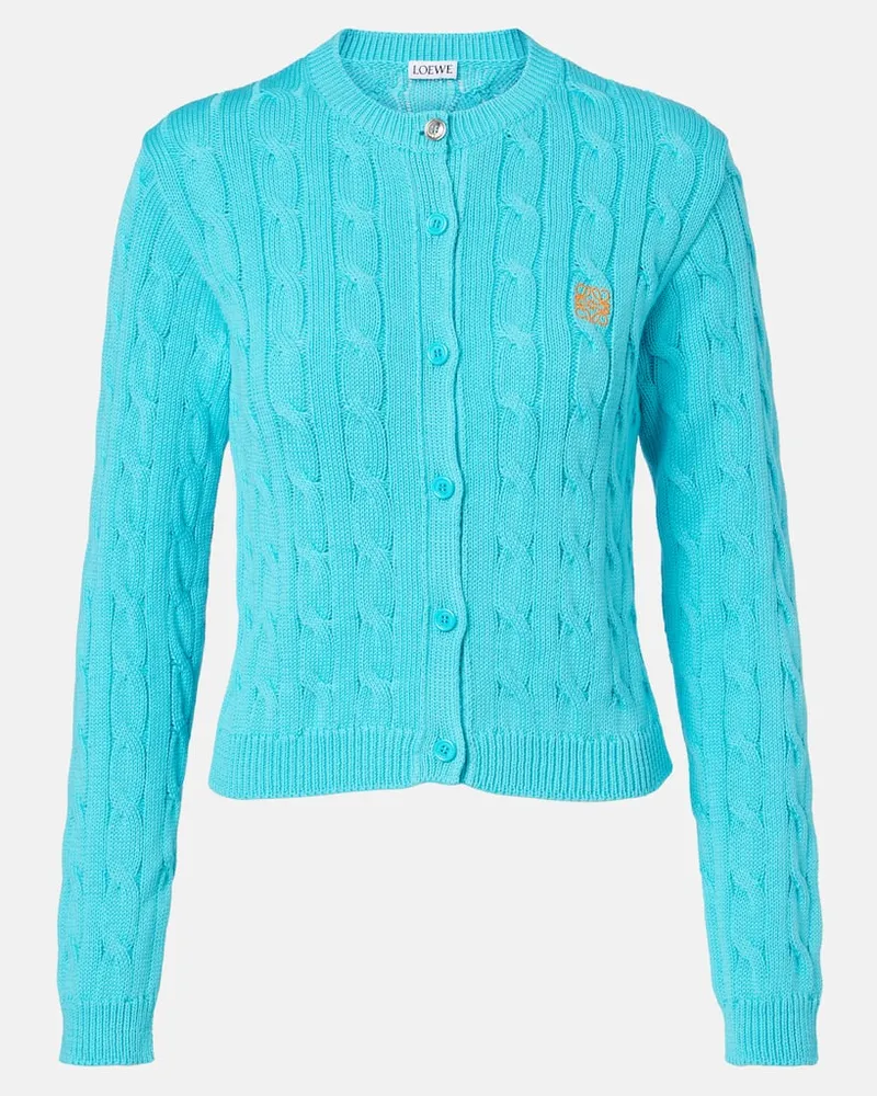 Loewe Cardigan Anagram aus Baumwolle Blau
