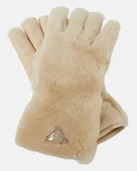 Prada Handschuhe aus Shearling Beige