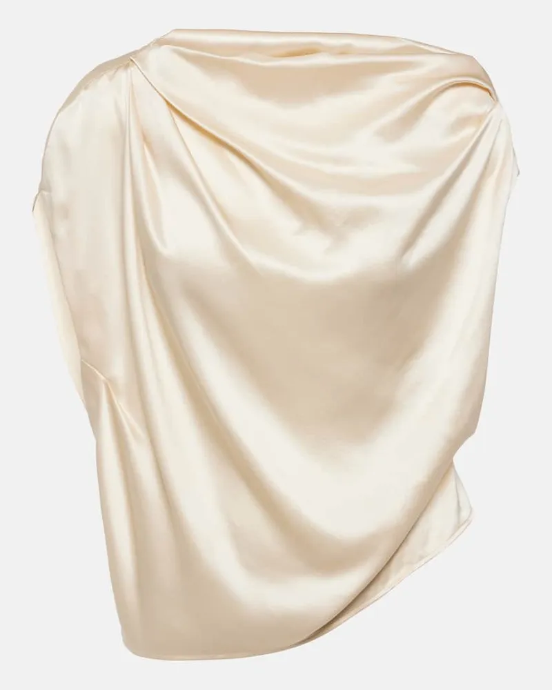 The Sei Top aus Seidensatin Weiß