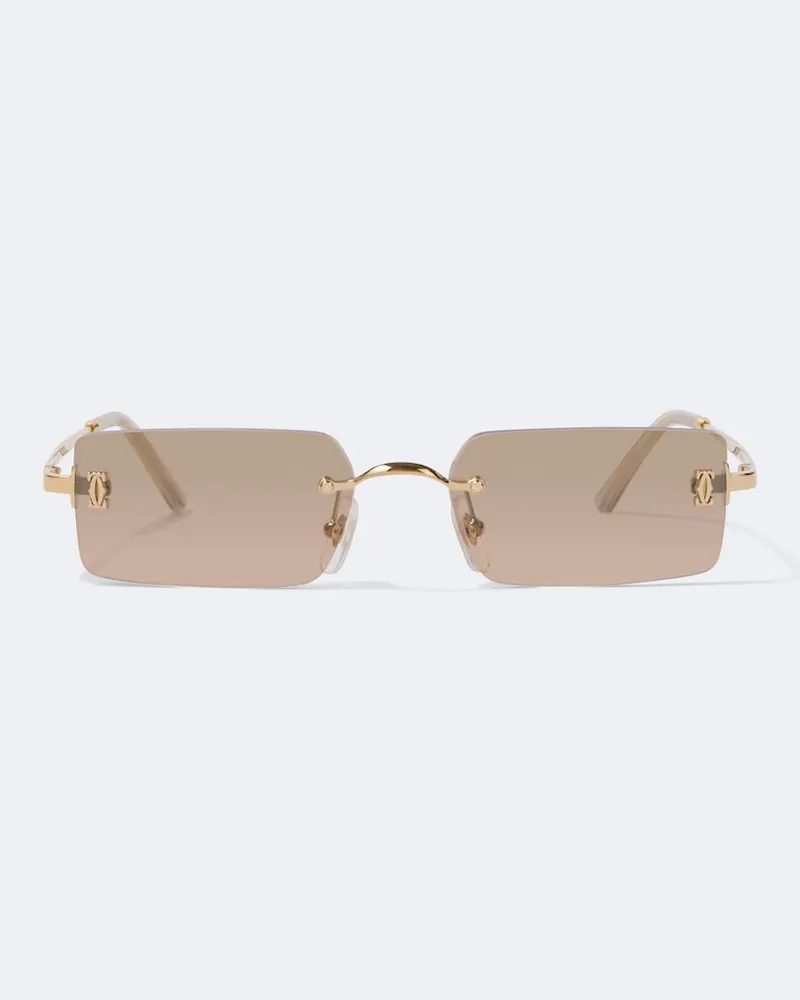Cartier Eckige Sonnenbrille Signature C Gold
