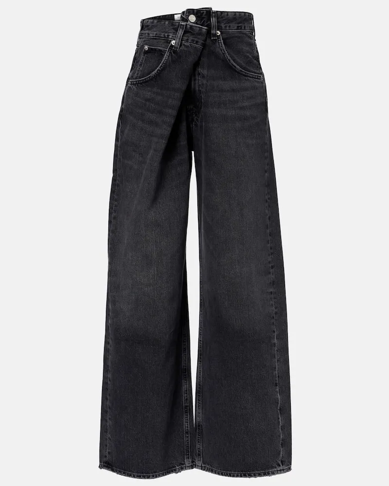 AGOLDE Wide-Leg Jeans Vana Schwarz