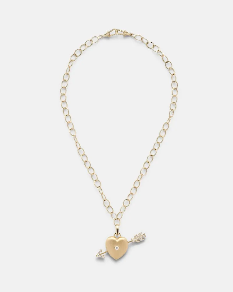 Marie Lichtenberg Halskette Rosa aus 18kt Gelbgold mit Diamanten Gold