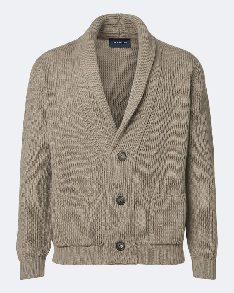 Thom Sweeney Cardigan aus Wolle Grau