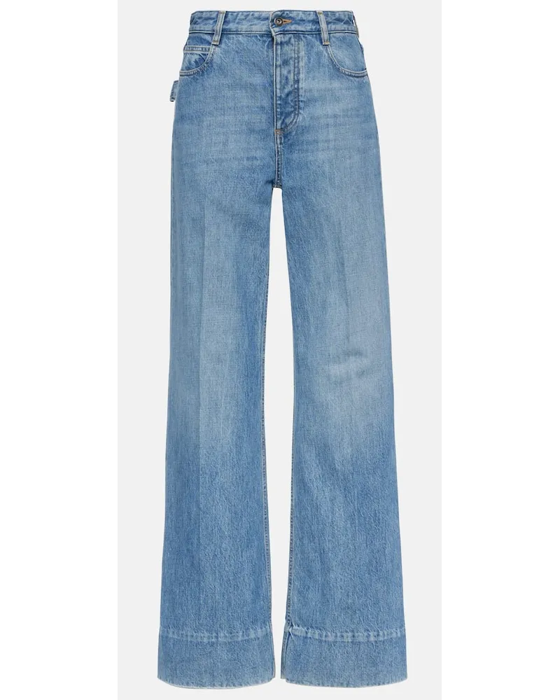 Bottega Veneta Mid-Rise Wide-Leg Jeans Blau