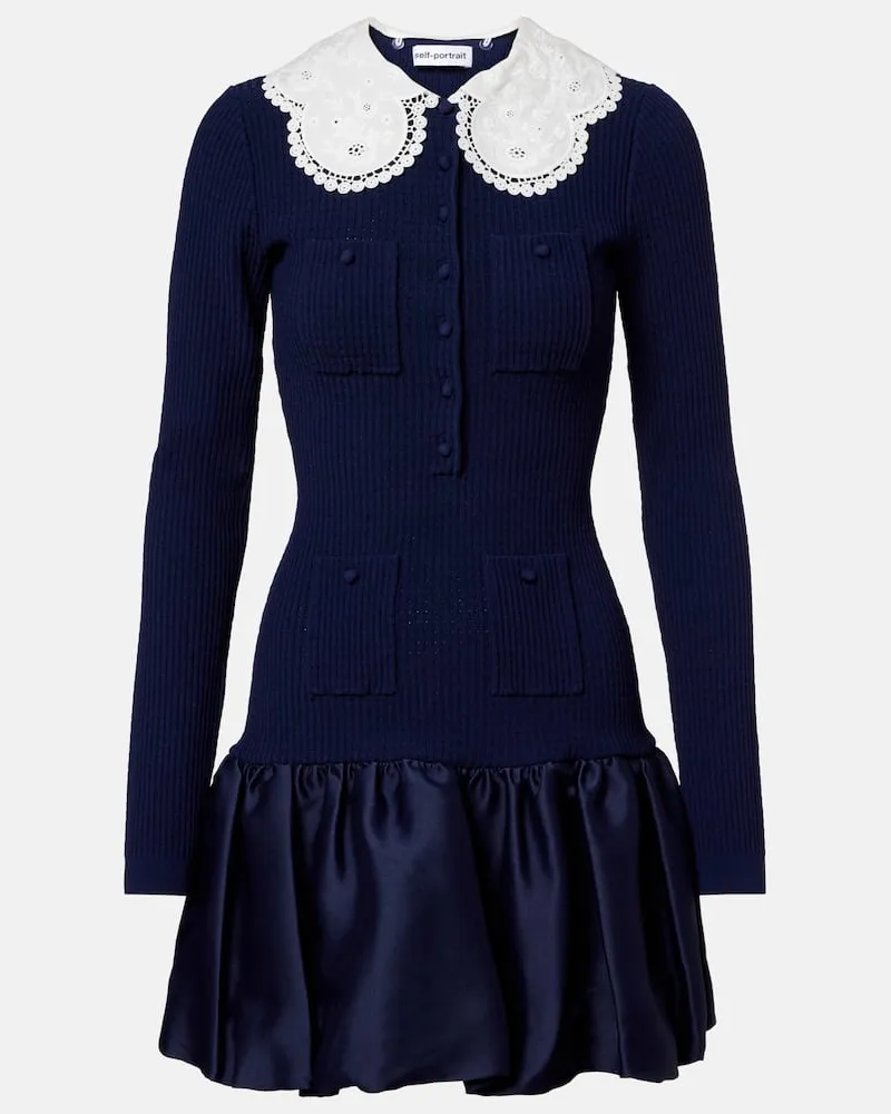 Self-Portrait Minikleid Blau