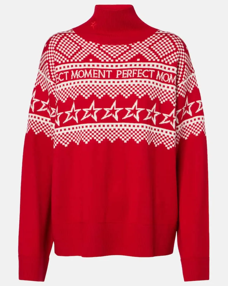 Perfect Moment Ski-Pullover aus Wolle Rot