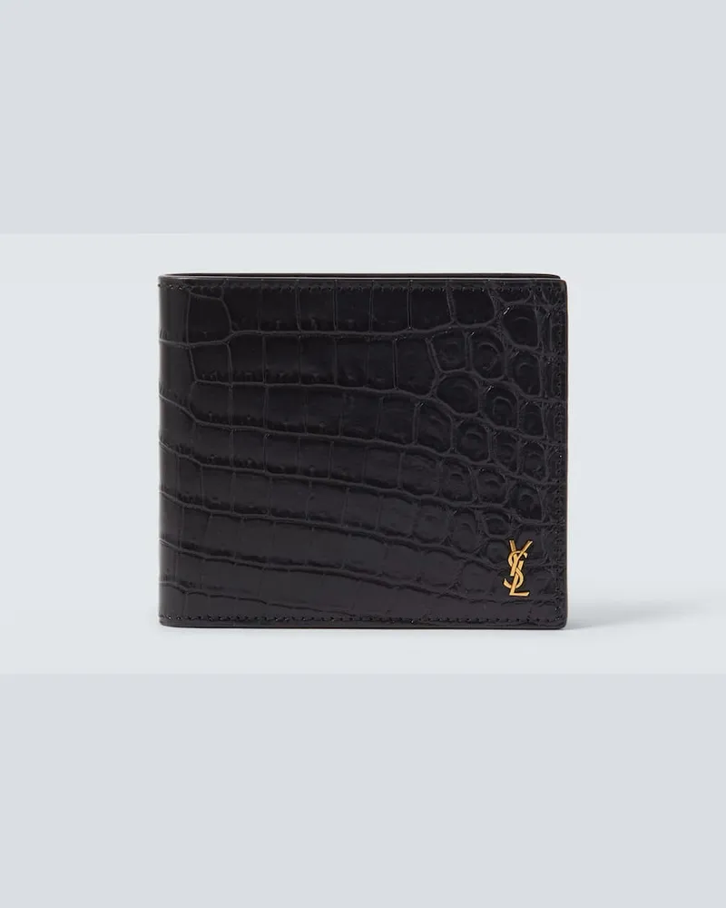 Saint Laurent Portemonnaie aus Leder Schwarz