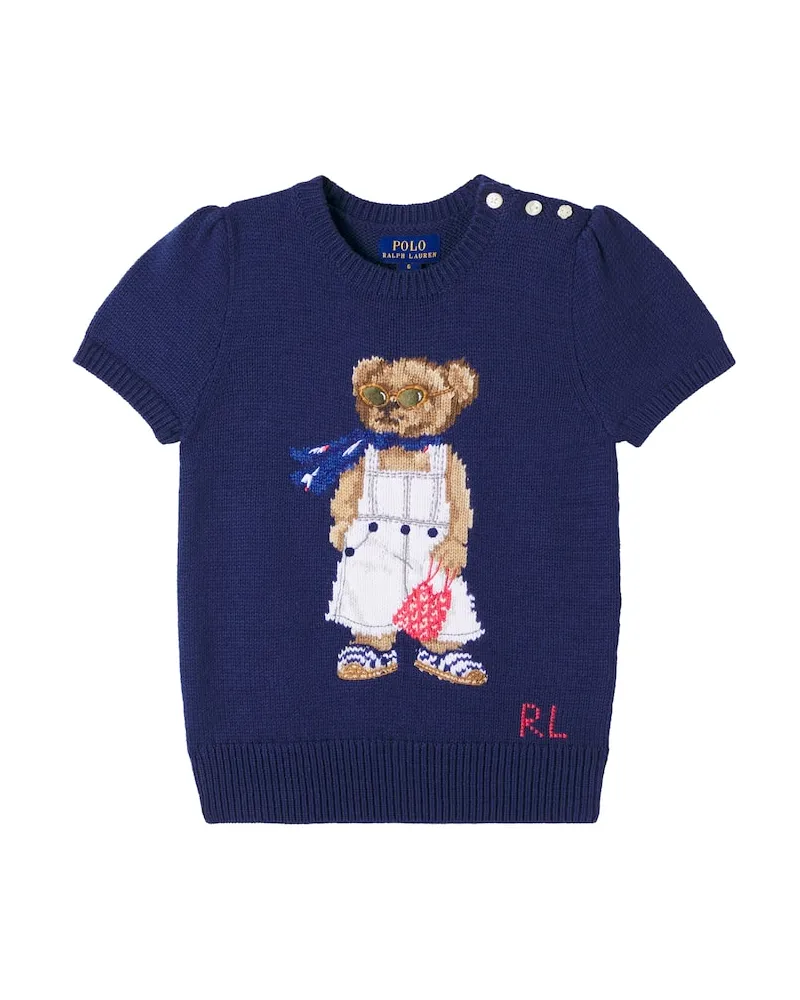 Ralph Lauren Top Polo Bear aus Baumwolle Blau