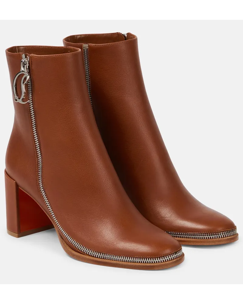 Christian Louboutin Ankle Boots CL Zip aus Leder Braun