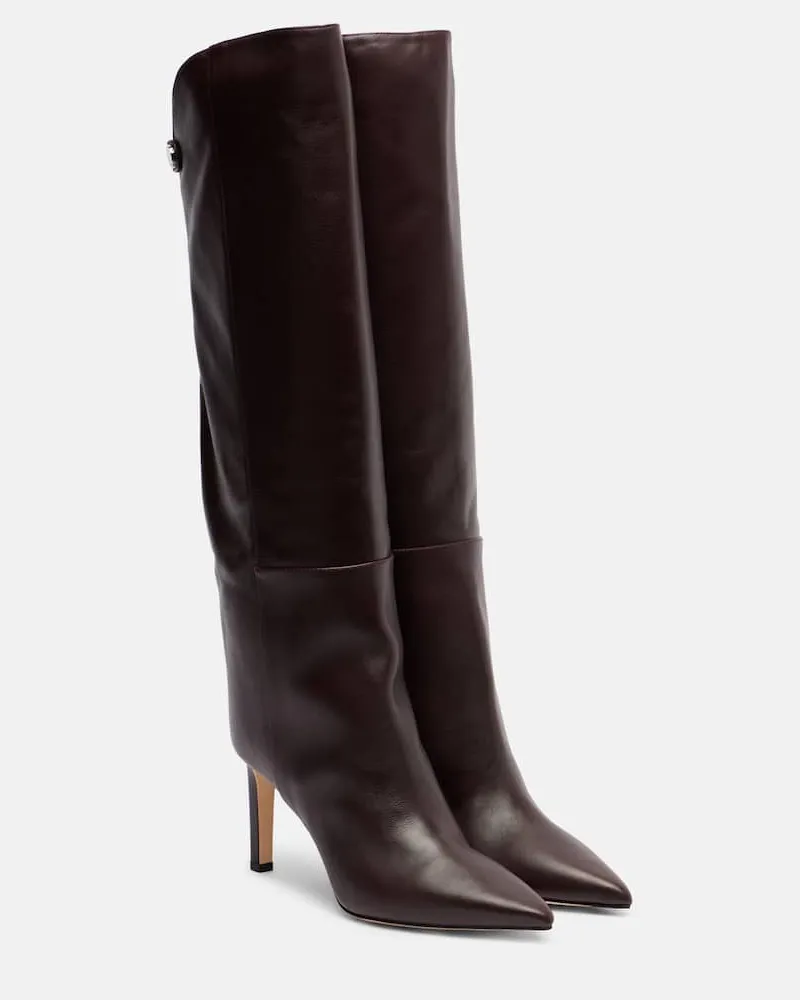 Jimmy Choo Stiefel Alizze 85 aus Leder Burgunderrot
