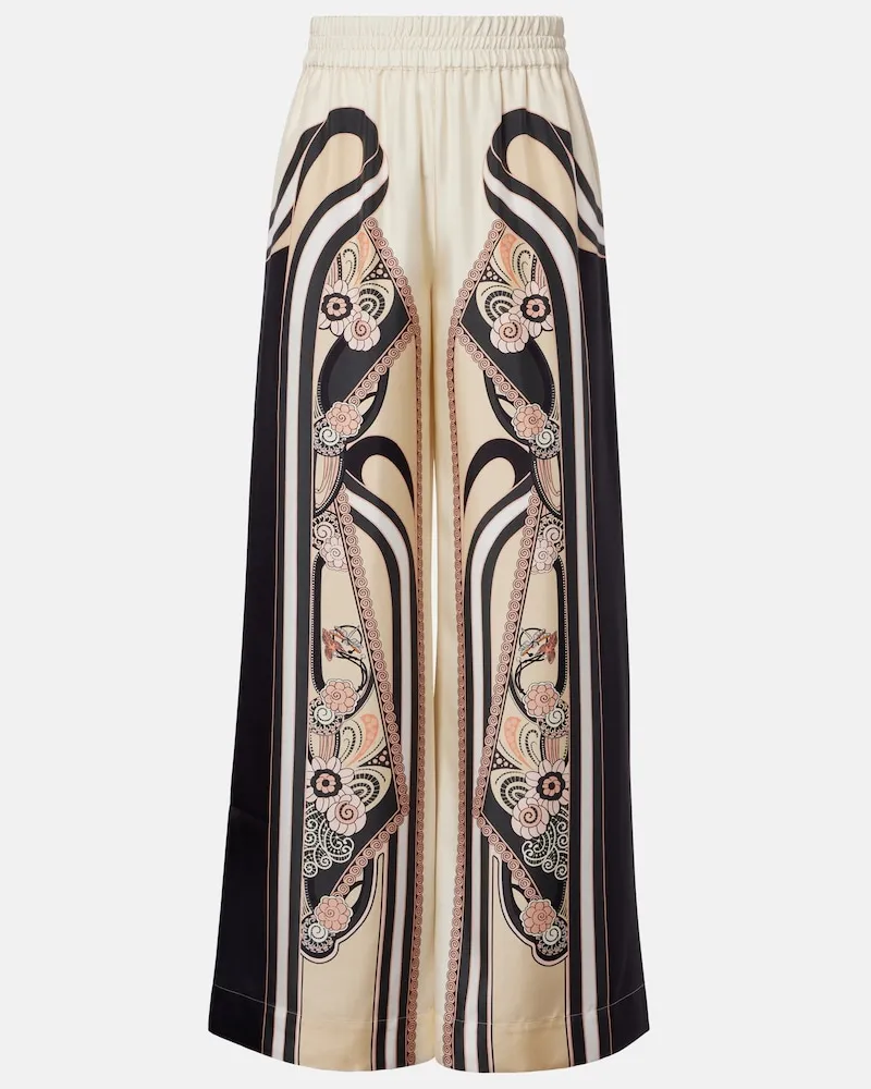 La DoubleJ Palazzo-Hose aus Seide Beige