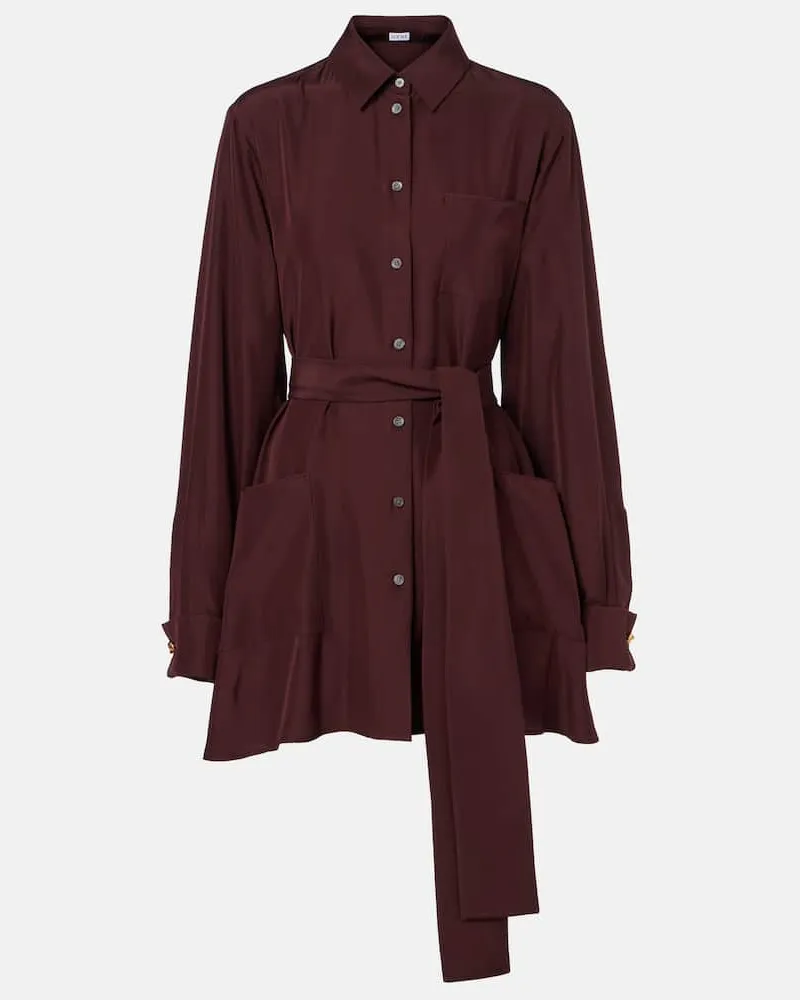Loewe Bluse aus Seide Burgund