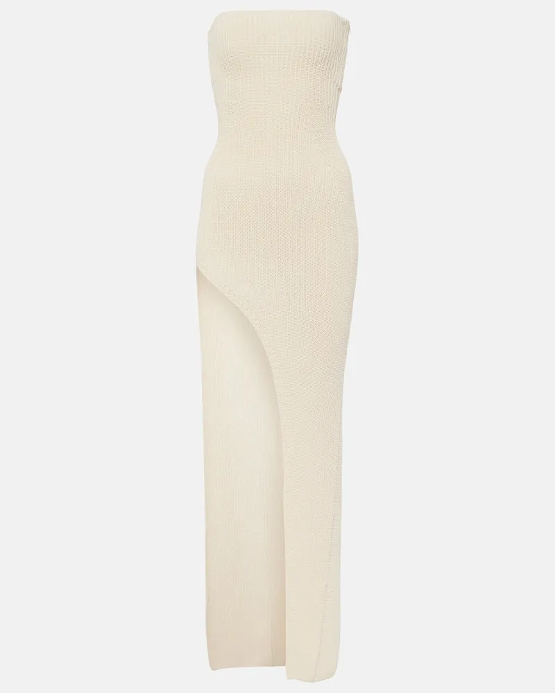 Aya Muse Maxikleid Baika aus einem Baumwollgemisch Weiß