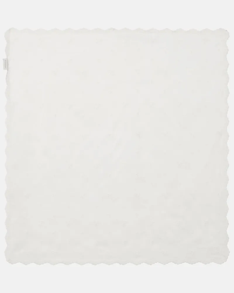 Magda Butrym Besticktes Tuch aus Seide, Wolle und Baumwolle Weiß