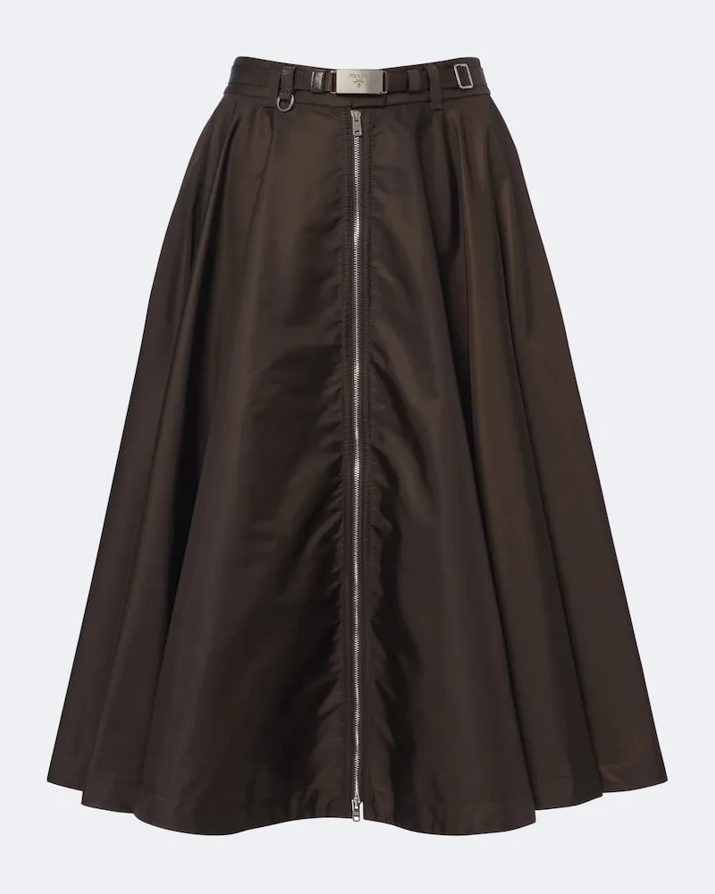 Prada Midirock aus Re-Nylon Braun