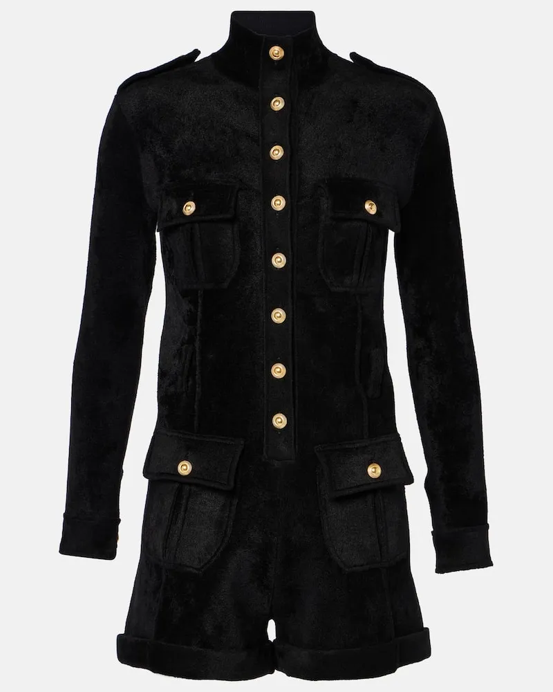 Tom Ford Playsuit aus Samt Schwarz