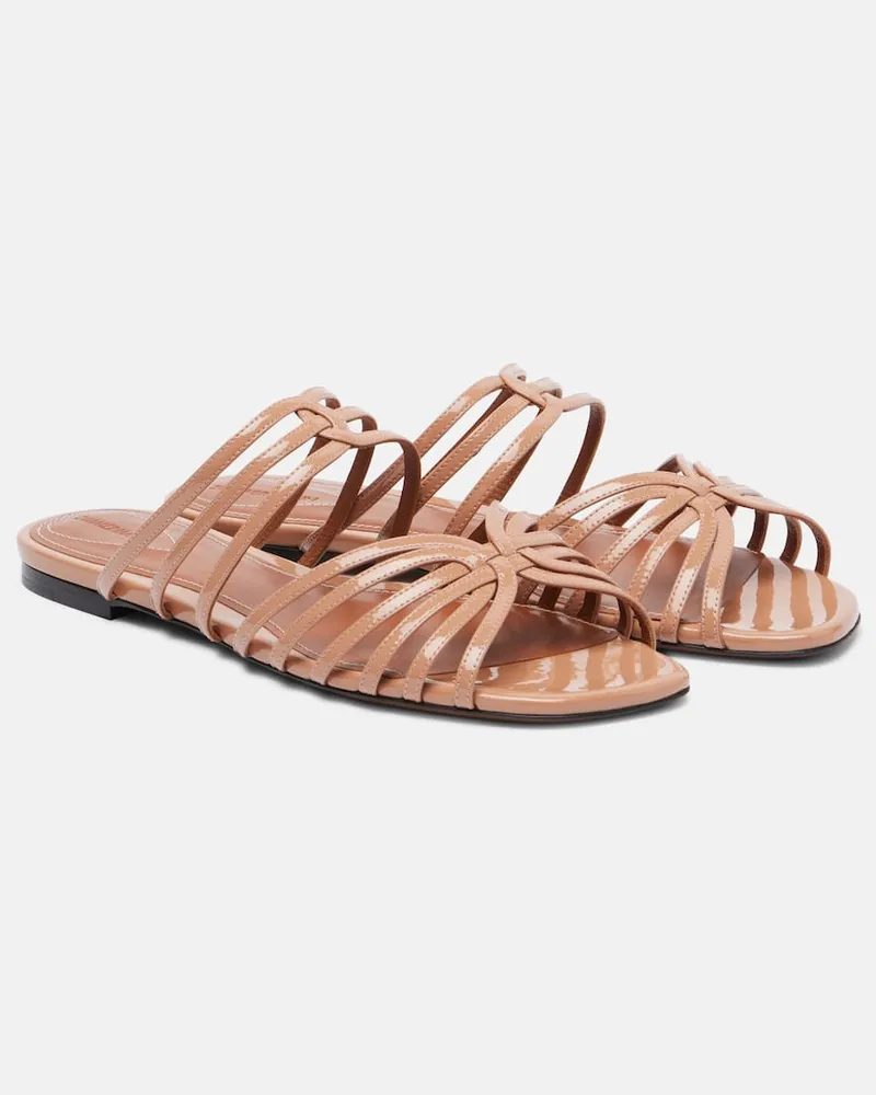 Zimmermann Sandalen Aura aus Lackleder Rosa