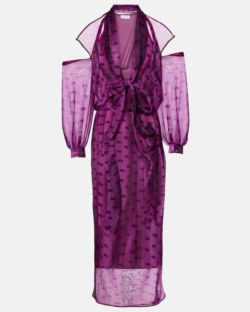 Acne Studios Bedrucktes Midikleid Lila