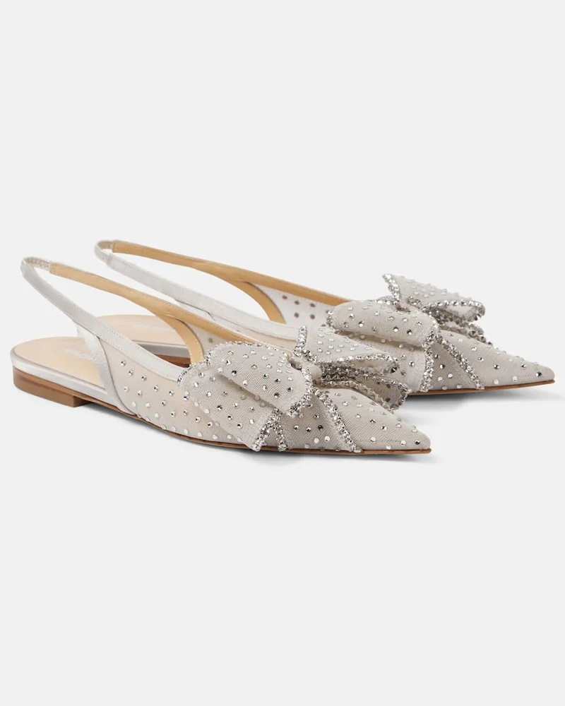 Mach & Mach Ballerinas Cadeau mit Kristallen Grau