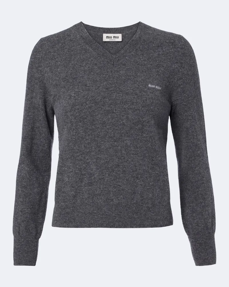 Miu Miu Pullover aus Schurwolle Grau