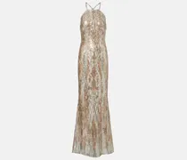 Robe aus einem Seidengemisch mit Kristallen