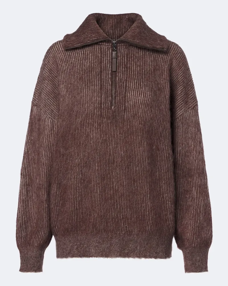 Brunello Cucinelli Pullover aus Rippstrick Braun