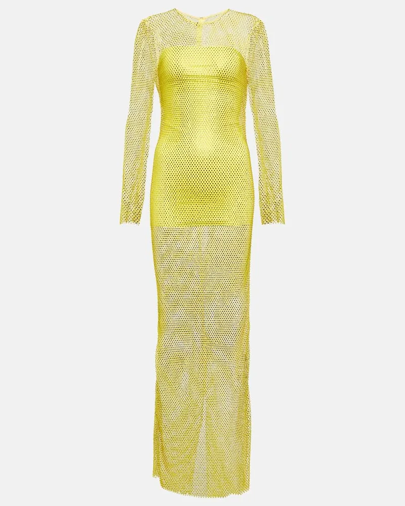 Giuseppe di Morabito Verziertes Maxikleid Gelb